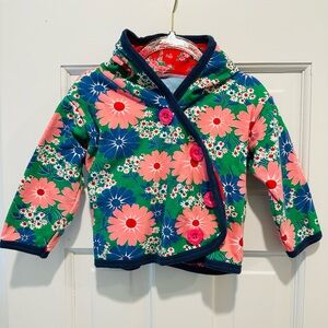 Little Shrimp Colorful Floral Kids Button Up Hoodie